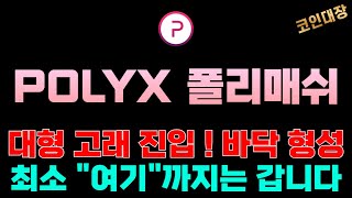 [POLYX 폴리매쉬 코인전망] 대형 고래 진입 ! 바닥 형성, 최소 "여기"까지는 갑니다