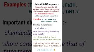 Interstitial compounds|d and f block elements|Chemistry for neet htet kvs nvs pgt tgt exams