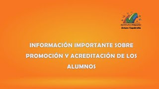 Información importante sobre promoción y acreditación de los alumnos de Primer a Quinto grado