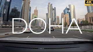 Driving Through Doha's Stunning Skyscrapers | Qatar | 4K Drive