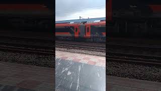 Secunderabad to Nagpur, Orange Vande Bharat Exp arriving at Ramagundam Railway Station