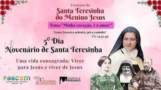 🌹 5⁰ Dia do Novenário de Santa Teresinha 🌹 | Terça-feira | 26 de setembro de 2023 | 19h00