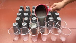 Cement craft tips. Amazing ideas from cement and sand. How to make flower pots from plastic cups