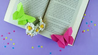 Origami butterfly bookmark DIY #diy #diycraft #origami #papercraft #howto #butterfly #bookmark