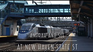 Amtrak & Shore Line East Trains at New Haven State St. Station