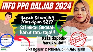 🔴INFO PPG DALJAB 2024❗SATMIKAL HARUS 1 SEKOLAH SAJA❗IJAZAH S1 YG DI UNGGAH❓CEK LINIERITAS (VALID)❗