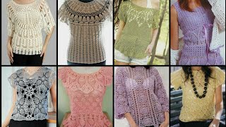 Elegant New pattern designs of Crochet Tops / Blouse & Shirts designer's Lace Tops/UK US fashion tre