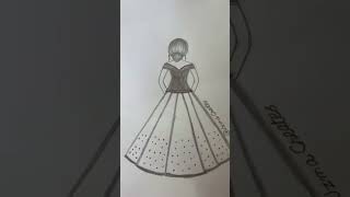 Easy Girl Drawing Ideas For Beginners | Step-by-Step | Dress Design Drawing | Easy Pencil Sketch