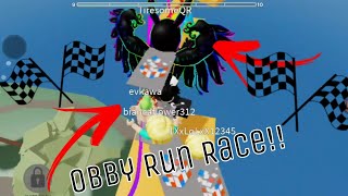 RACING MY FRIEND IN OBBY RUN! (Roblox)