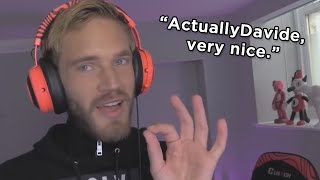 PewDiePie saying "ActuallyDavide, very nice" for 1 hour