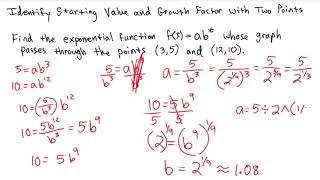 College Algebra - Find an Exponential Function Given Two Points