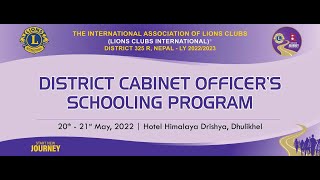 District Cabinet Officers Schooling Program