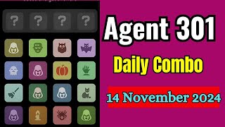 Agent 301 Daily Combo 14 November | Agent 301 Daily Puzzle | Agent 301 Airdrop #agent301