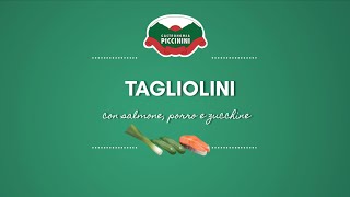 TAGLIOLINI con salmone, porro e zucchine