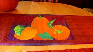 Three Pumpkin tablerunner