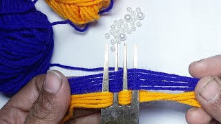 It's so Cute !! Superb Woolen Flower  Making Trick With Frok - Hand Embroidery Amazing Flower