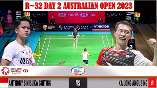 RESULT AUSTRALIAN OPEN 2023 DAY 2 | ANTHONY SINISUKA GINTING VS NG KA LONG ANGUS.