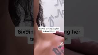 6IX9INE'S EX REMOVING HER TATTO OF 6IX9INE #shorts