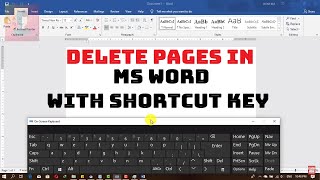 Delete Pages In MS Word with Shortcut Key (Delete Entire Page Easily) 2020 | Your Tech Avatar