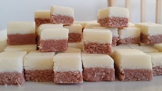 4 Ingredients Coconut Ice Recipe / No Cook No Bake Recipe