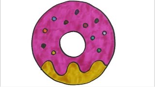 Donut Çiz ve Boya | Renkleri Öğreniyorum | Türkçe ve İngilizce Öğreniyorum | Hayvanları Öğreniyorum