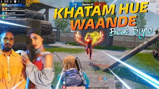 🔥 PUBG MOBILE BEST EDITED BEAT SYNC MONTAGE - 🙅🏻 KHATAM HUE WAANDE 💃🏻| FASTEST RAP SYNC EVER #SHORTS