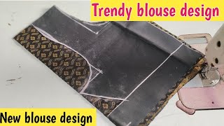 Trending blouse design/New Blouse design  cutting and stitching back neck