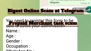 Bigest Online Scam of 2024 | Prepaid Merchant task scam on Telegram