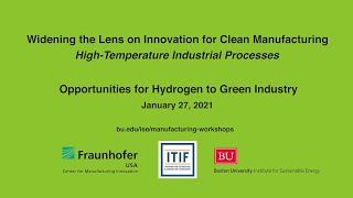 Innovation for Clean Manufacturing: Opportunities for Hydrogen to Green Industry