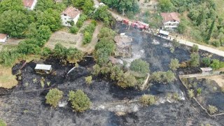 ANIZ YANGINI EVLERE SIÇRAMADAN SÖNDÜRÜLDÜ