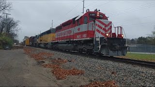 Wisconsin and Southern 4190 SD40M-2 SD45 4225 AND NS 4493 lead grand elk freight train