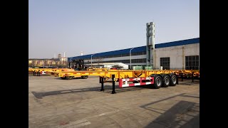 China factory 3 axles 20ft 40ft 45ft skeleton container chassis semi trailer