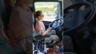 Female Bus Driver | Driving Bus | Driving Bus | Beautiful Girl Truck Drivers