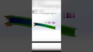 Beam deflection simulation #solidworks #3d #autocad2d #tutorial #design #cad #solidworkstutorial