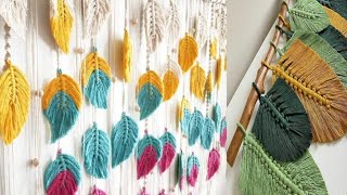 Macrame leaf pattern  wall hanging