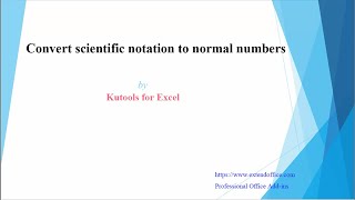 How to convert scientific notation to text or number in Excel?