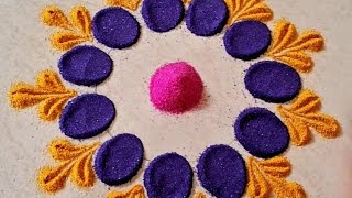 Simple rangoli design/Easy rangoli design/Rangoli design for beginners/Rangoli design for festival🌸🎨