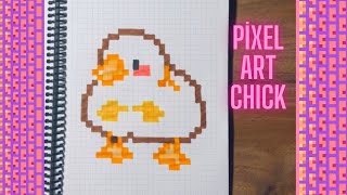 💕Pixel art chick🐥Pixel art idea✍️ How to draw pixel art / How to draw pixel chick💕♥️