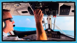 TMA | Final approach at Velana seaplane water aerodrome | cockpit view