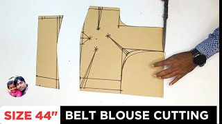 Size (44) 4 Tucks Belt Blouse Cutting ✂️ | Belt Blouse Cutting Full Tutorials