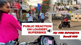 Public Reaction On Loudest Superbike Benelli 600i /City Ride