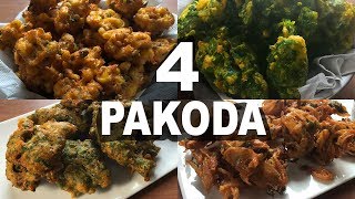 4 Best Pakoda Recipes / Corn Pakoda | Palak Pakoda | Onion Pakoda | Methi Pakoda / Tea Team Pakoda