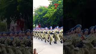 Female soldiers at the military parade of Vietnam's peacekeeping forces #soldier #military #vietnam