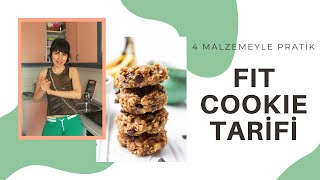 Sadece 4 Malzemeyle Yulaf Ezmeli Fit Cookie Tarifi | Peanut Butter Banana Oatmeal Cookies