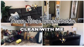 MESSY HOUSE TRANSFORMATION CLEAN WITH ME // NO TALKING CLEANING VIDEO// CLEANING MOTIVATION