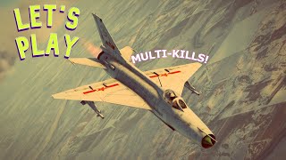 War Thunder - J-7E - (Chinese MIG-21) LIVE Gameplay - AIR RB - MULTI-KILLS