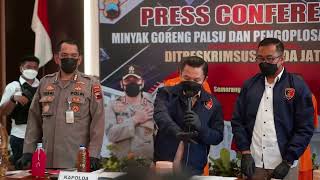 PRESS CONFERENCE MINYAK GORENG PALSU DAN PENGOPLOSAN GAS SUBSIDI DITRESKRIMSUS POLDA JATENG