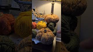 Yarn pumpkin decor