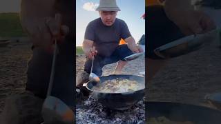 Quick dinner in nature😋 / Быстрый ужин на природе😋 #pandasakha #food #cooking #meat