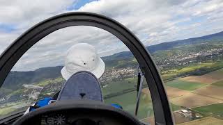 Segelflug über Bensheim an der Bergstraße / FLIGHT IN GLIDER OVER BENSHEIM, GERMANY